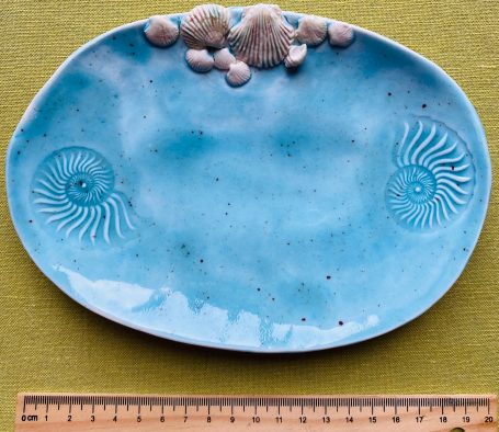 Porzellanteller NAUTILUS OVAL BLAU